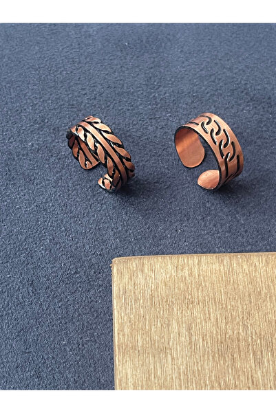 Rupen Kraft خاتم نحاسي مصنوع يدويًا بنسبة 100% بتصميم من قطعتين، خاتم نحاسي ق...