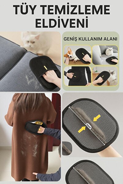 Hayveys Kedi Köpek Kıyafet Koltuk Tüy,Toz,Tiftik Toplama Eldiven Yıkanabilir Tüy Temizleme