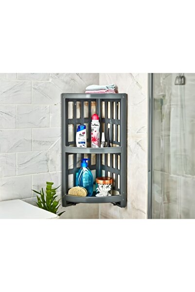 Turanyolu Dayanıklı Plastik Köşelik Banyo Rafı – Şampuan ve Sabun Organizeri