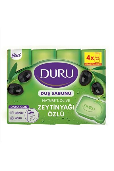 Duru Vegan Formula Solid Shower Soap with Olive Oil Extract – Set of 4 Natural Soaps