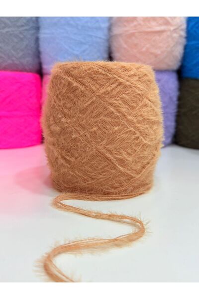 DmrTuhafiye Tavşan Tüyü ip El Örgü İpi 200gr - Camel