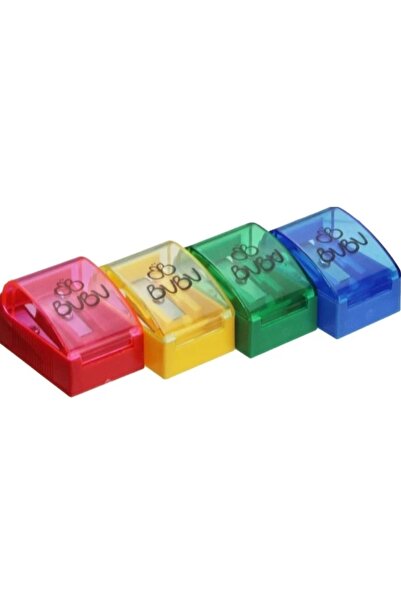 Turanyolu Set of 4 Colored Pencil Sharpeners - Ideal for School and Office