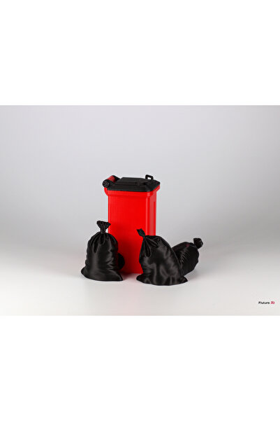 Flutura 1:18 Ölçek Diorama Çöp Kutusu Seti – Hareketli Kapaklı, Gerçekçi Diorama Aksesuarı,