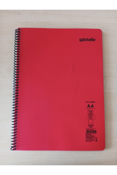 Tugrada My Note A4 72 Sheets Unlined Spiral Large Size Notebook - Practical for School and Office