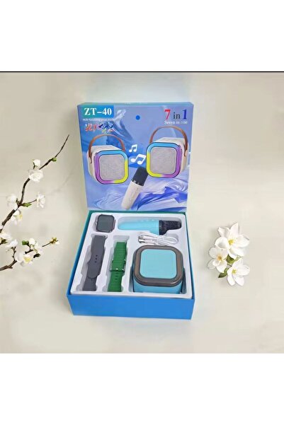 ZERO SPACE Mini Speaker Set with Microphone and Smartwatch Multi Colour With 4 Strap