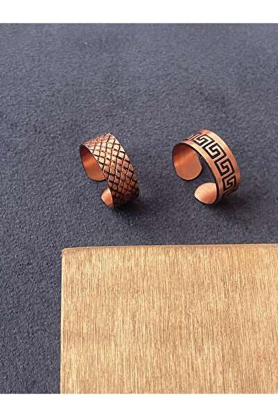 Rupen Kraft خاتم نحاسي مصنوع يدويًا بنسبة 100% بتصميم من قطعتين، خاتم نحاسي ق...