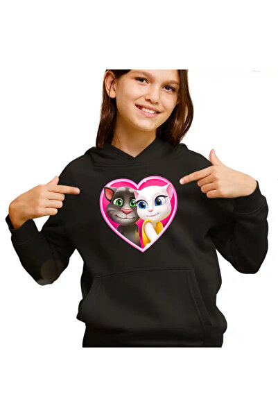 OEM Παιδικό Φούτερ με Κουκούλα My Talking Tom Angela Love για την Ημέρα του Α...