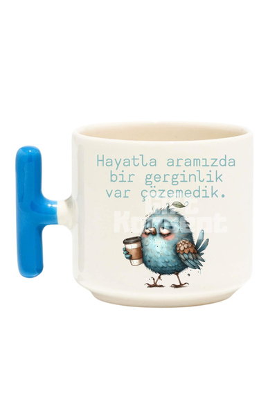 giftkonsept كوب قهوة لاتيه مطبوع عليه عبارة 'هناك توتر بيننا وبين الحياة' بال...