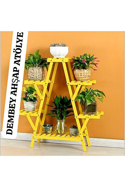 DEMBEY AHŞAP ATÖLYE Ahşap Çiçeklik Saksılık Saksı Standi