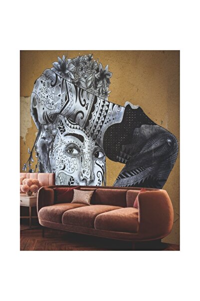 OEM Tapet Premium Canvas, Graffitti tata tribal flori Montmartre Paris, 120x180 cm