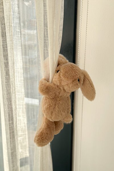 MOISY ikili Kucaklayan Sarılan Tavşan Ultra Soft Peluş (Perde Aksesuarı) - Karamel