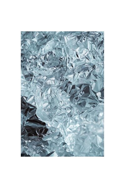 OEM Tablou Canvas Premium, Abstract textura folie aluminiu, argintiu, 50 x 60 cm