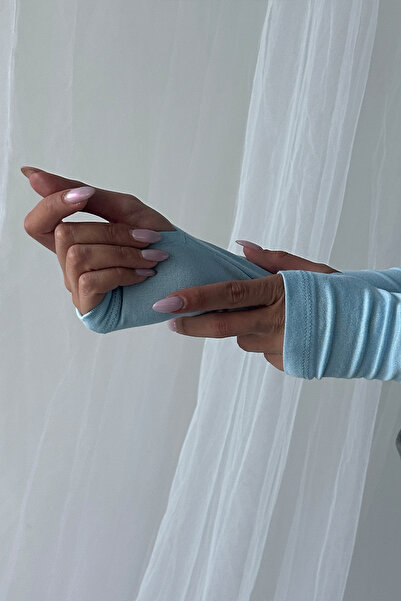 LACHT Body pentru femei, albastru, din bumbac modal, cu guler pătrat