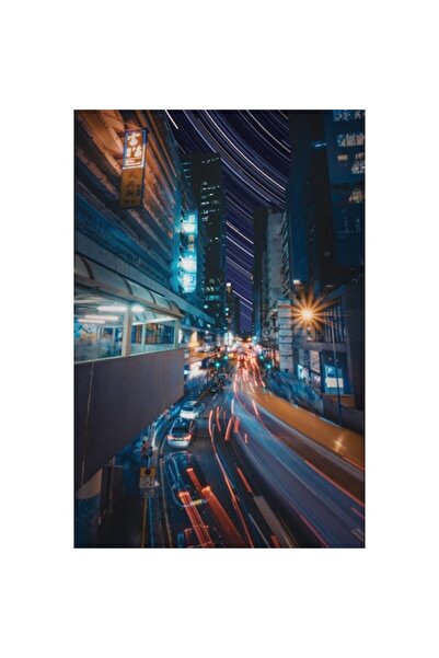 OEM Pictură premium pe pânză, Mașini abstracte, Lumini de noapte Asia, 60 x 6...
