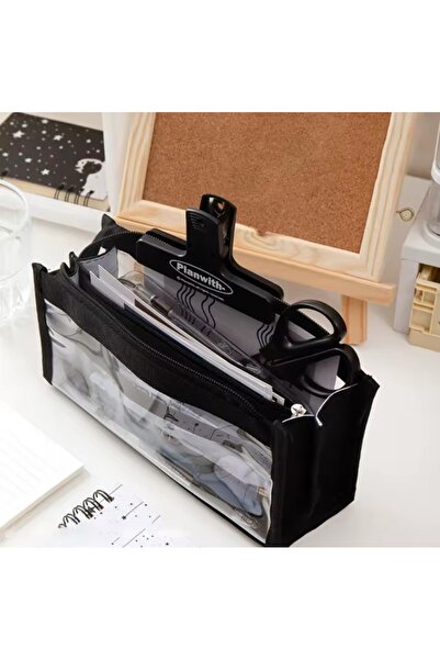 Meyra Accessories Transparent Waterproof Canvas Large Capacity Pencil Case Wallet Quality Stylish Design Preschool Gift