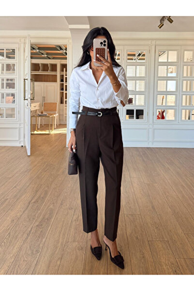 My Blog Kahverengi Kemerli Pantolon - 3790