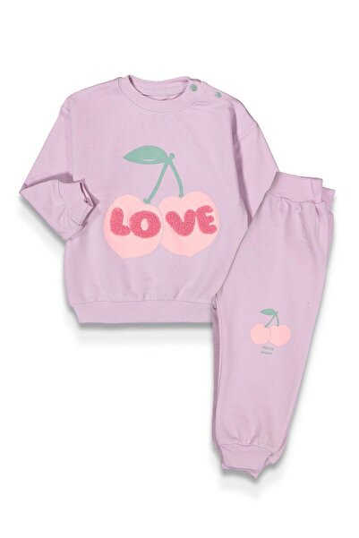 baby flamindo طقم رياضي للفتيات من بيبي فلاميندو بطباعة وتطريز الكرز مكون من ...