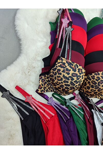 Love Angels Σετ εσωρούχων Love Angels γυναικείο σουτιέν με επένδυση με πέτρες και εσώρουχα σετ 6 τεμαχίων-ΔΕΝ ΕΙΝΑΙ ΠΡΟΣΦΟΡΑ