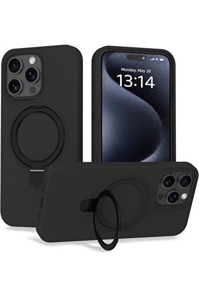 m.tk moveteck Apple iPhone 16 Pro Kılıf Magsafe Halkalı Extra Standlı içi Kad...