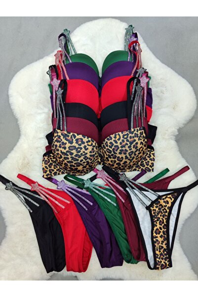 Love Angels Σετ εσωρούχων Love Angels γυναικείο σουτιέν με επένδυση με πέτρες και εσώρουχα σετ 6 τεμαχίων-ΔΕΝ ΕΙΝΑΙ ΠΡΟΣΦΟΡΑ