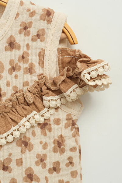 Mini Baray Baby Girl Floral Patterned Blouse and Shorts Set (9-12-18 Months)