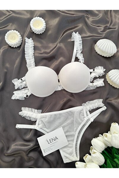 Lena Homewears Lena Fırfırlı Destekli Sütyen Takım