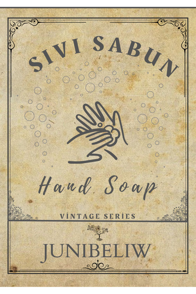 JUIWI VİNTAGE Suya Dayanıklı Etiket Sıvı Sabunluk