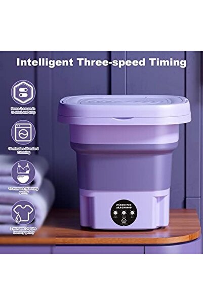 Generic Folding Washing Machine Mini Automatic Clothes Washing Machine Portable Lightweight Underwe