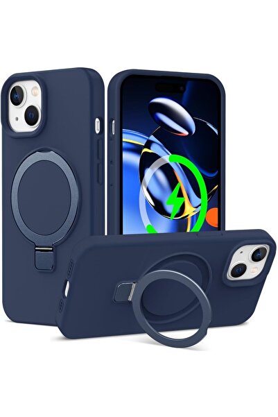 m.tk moveteck Apple iPhone 15 Kılıf Magsafe Halkalı Extra Standlı içi Kadife ...
