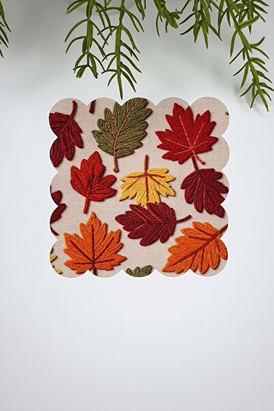 decofav 3D Autumn Leaves Laser Cut Digital Printed Cocktail Napkin 1 Piece