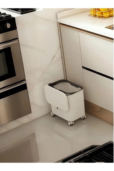 Ar Armese Pratik Şık Tasarım Tekerlekli Çöp Kovası Banyo Mutfak ve Ofis Çöp K...