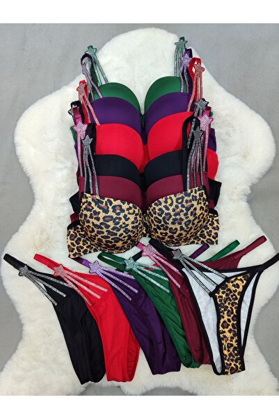 Love Angels Σετ εσωρούχων Love Angels γυναικείο σουτιέν με επένδυση με πέτρες και εσώρουχα σετ 6 τεμαχίων-ΔΕΝ ΕΙΝΑΙ ΠΡΟΣΦΟΡΑ