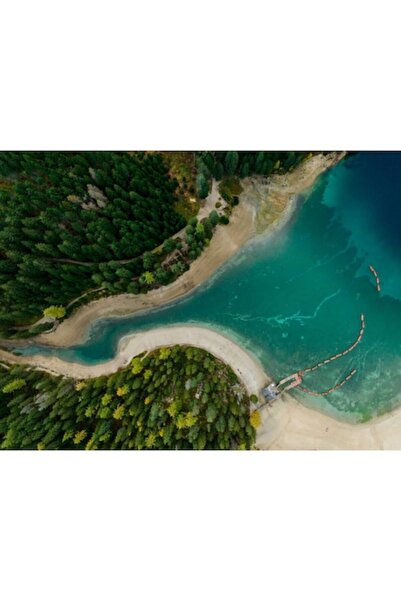 OEM Self-Adhesive PVC Wallpaper, Forest and Blue Lake Landscape, 250x400 cm