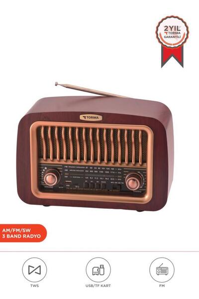 Torima Bluetooth Hoparlör Nostaljik Radyo Kablosuz Speaker D59 Kahverengi
