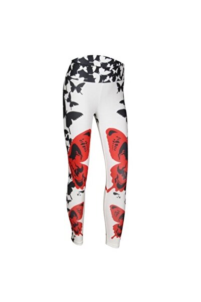 Style4Cosy - Colanți fitness, yoga, aerobic, jogging, fluture alb, XL