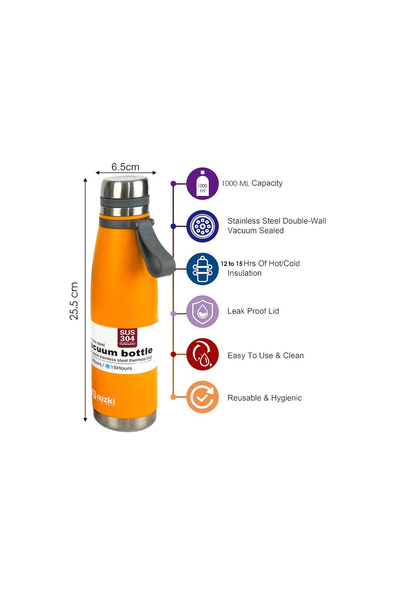 nuzki 800ml Stainless Steel Vacuum Insulated Flask - Leak-Proof, BPA-Free Double-Walled