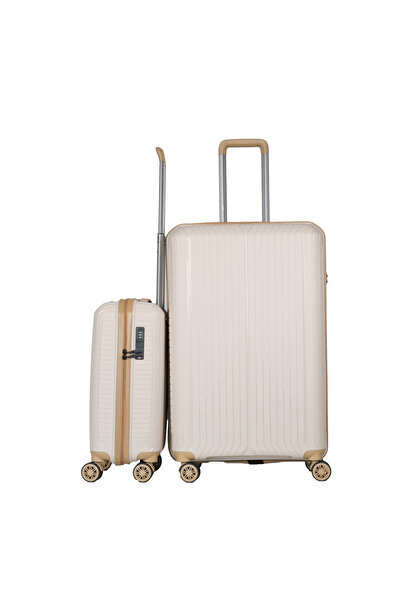 GROUND Sirius Gar 2'li Valiz Seti Büyük-Kabin - Kemik Bronz - 10728