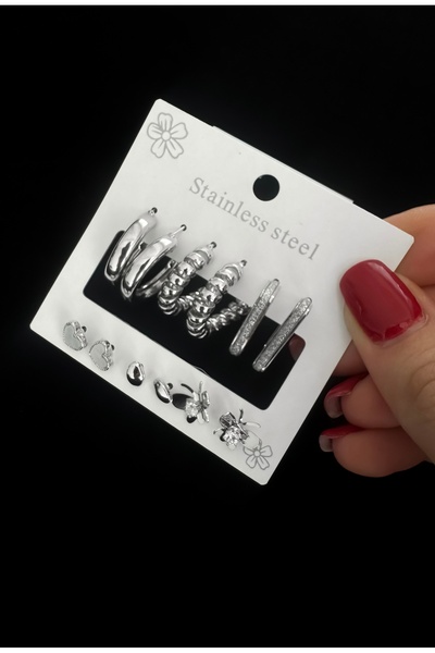 DarkellaStore Multiple Hoop Earrings, Set of 6 Hoop Earrings