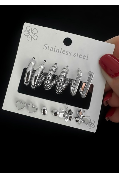 DarkellaStore Multiple Hoop Earrings, Set of 6 Hoop Earrings