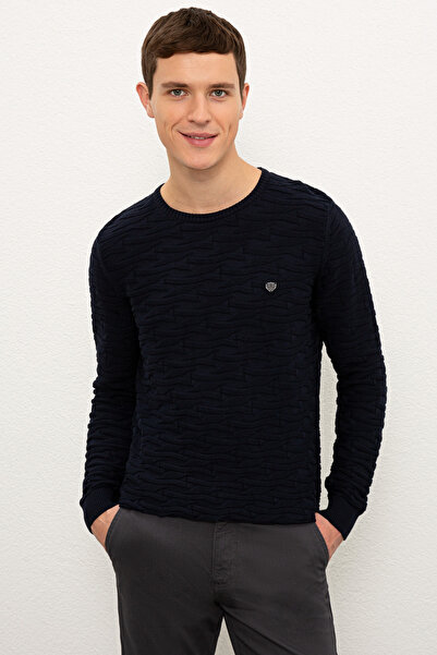 U.S. Polo Assn. Pulover Barbat Bleumarin Texturat