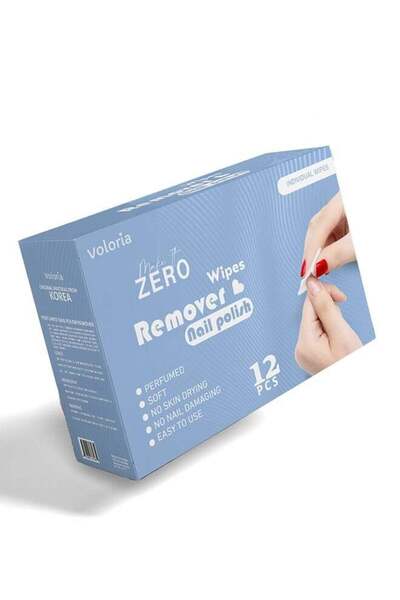 voloria مناديل إزالة طلاء الأظافر Make It Zero - ١٢ منديلًا بزيت الليمون