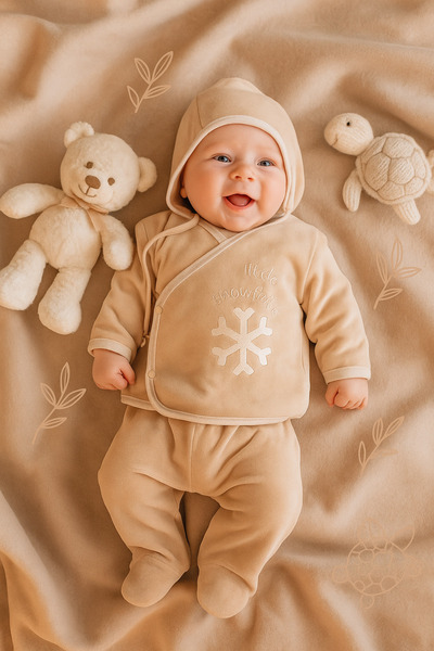 Ozz Baby Boy Baby Newborn 0-3 Months Snow White Themed Velvet 7-Piece Hospita...