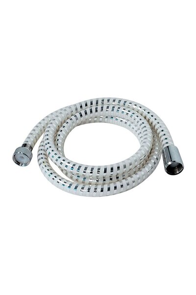 FRANDIS Flexible Shower Hose, 2m, Frandis, PVC, White/Silver