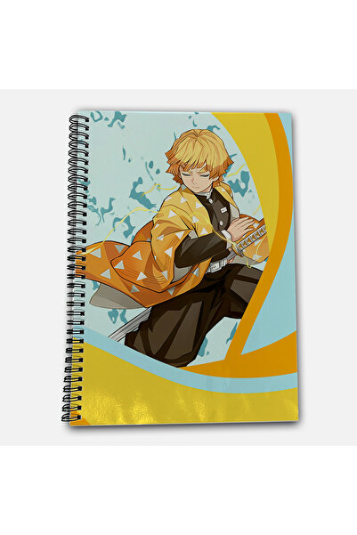 Define Moyas Demon Slayer Zenitsu Checkered A4 School Notebook 72 Sheets Model 3