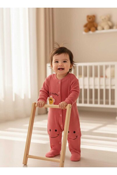 bubiee baby Kız Çocuğu Papatyalı Ayaklı Zıbın Takımı