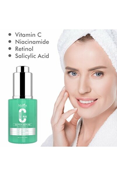 MABOX Super Serum Plus, Vitamina C 25%, Niacinamidă 3,5%, Retinol 2,5%, Acid Salicilic 2,0%