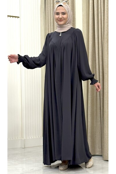ESRANUR Robali Bol Cut Medina Silk Ferace