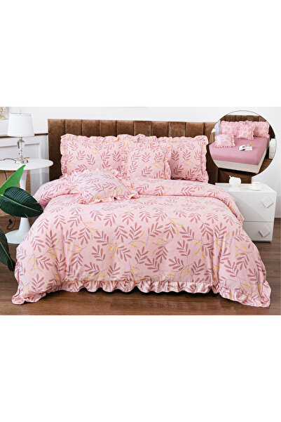 FIONNA.RO Lenjerie Din Bumbac Tip Finet Cu Elastic Model Volanas - Roz Boem F...