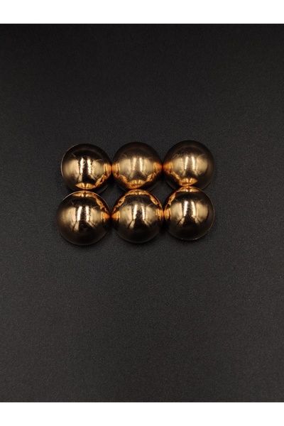 NESGO MODA Curved Metal Button Free Yellow 6 Pieces 20.3 mm