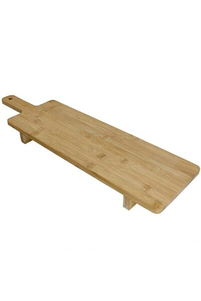 FRANDIS Plansa de servit din bambus, cu picioare, Frandis, 58x16x4 cm, natur
